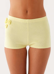 Aliah Knit Shorts - Yellow
