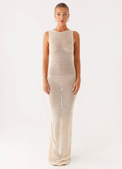 Beach House Crochet Maxi Dress - White
