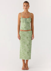 Bending My Rules Top - Blurred Lime