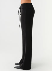 Houston Tie Front Pants - Black