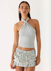 Merinda Mini Skort - Misty Blue