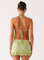 Savoir Beaded Halter Top - Mint