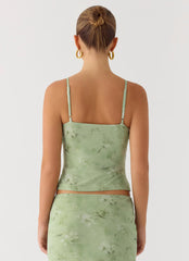 Bending My Rules Top - Blurred Lime