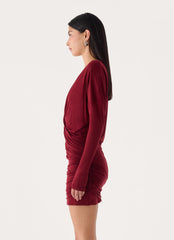 Devlon Long Sleeve Mini Dress - Maroon