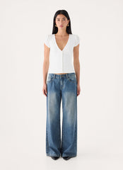Panasi Button Up Top - White