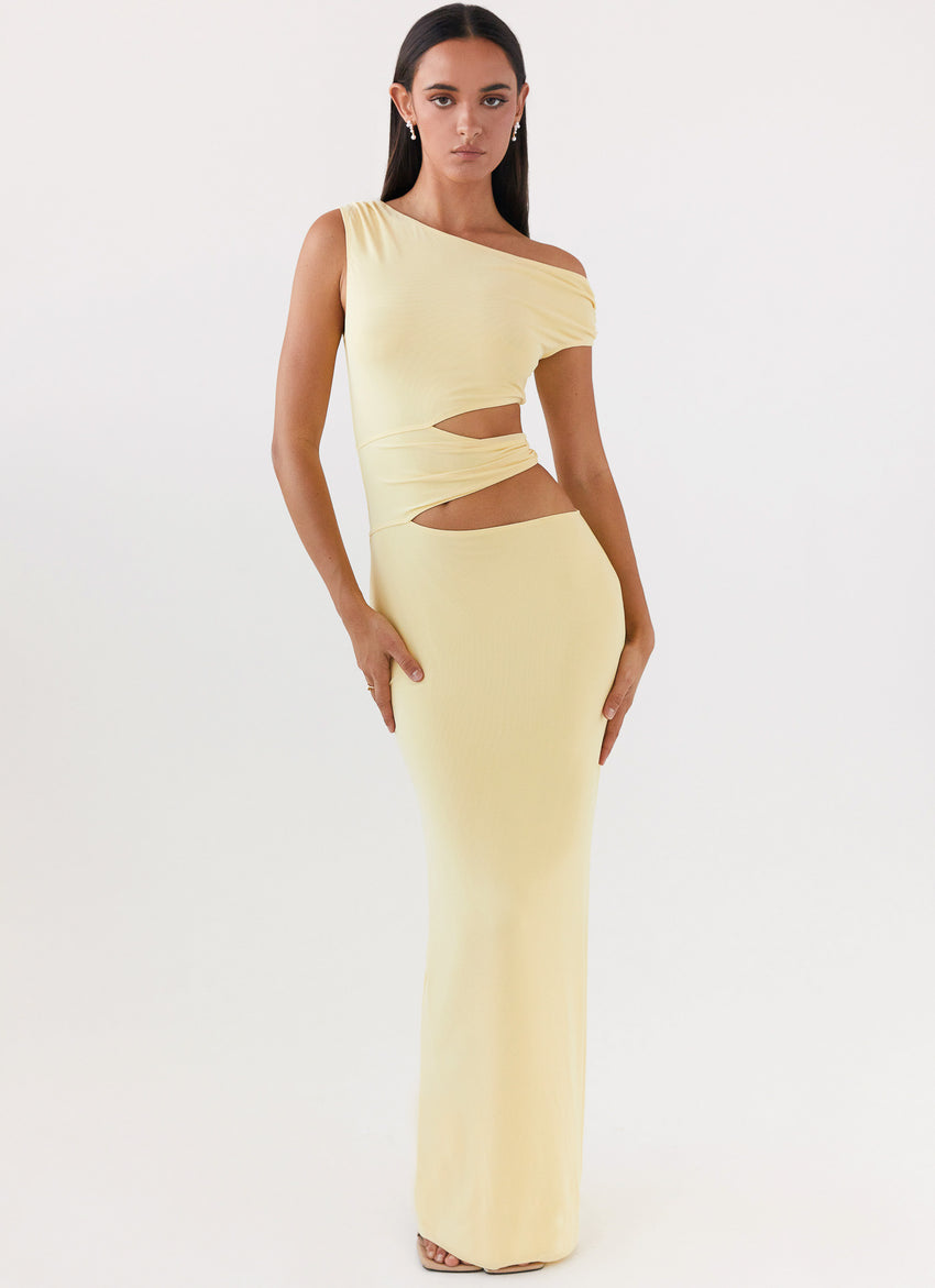 Margot One Shoulder Maxi Dress - Yellow