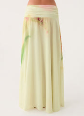 Sadona Asymmetric Maxi Skirt - Soft Lily
