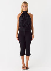 Willow Chiffon Top - Black Spot